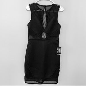 NEW Express Black Sexy Mesh Cutout Mini Dress
